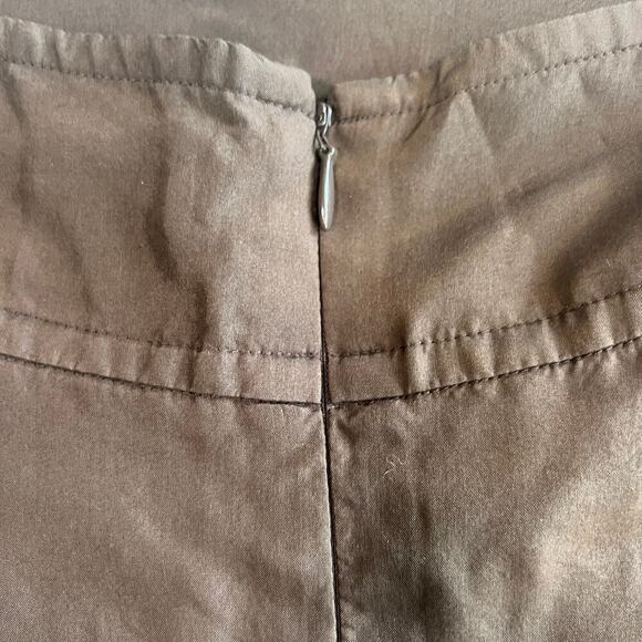 NWT Banana Republic 100% Silk Pleated Lined Brown A-line Skirt size 4 - Picture 11 of 11